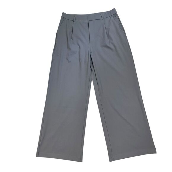 Halara Flex High Waisted Side Pocket Wide Leg Casual Pants Gray Large Petite NEW - Picture 1 of 9